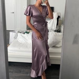 Purple/Grey Satin Dress